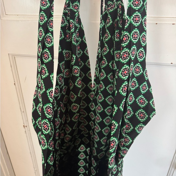 Diane Von Furstenberg Ireland green printed jumpsuit size 2 - Picture 8 of 14